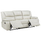 Camila 2-piece Upholstered Reclining Sofa Set White