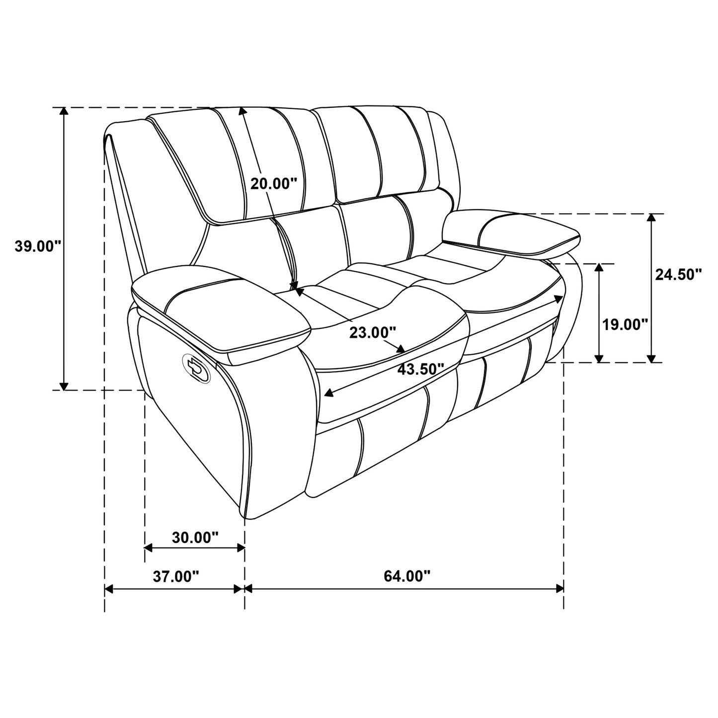 Camila 2-piece Upholstered Reclining Sofa Set White
