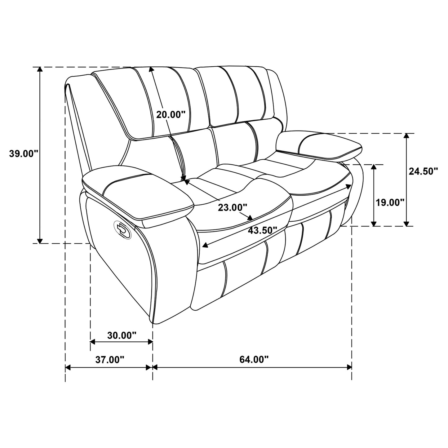 Camila 3-piece Upholstered Reclining Sofa Set White