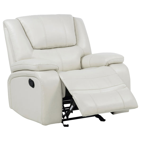 Camila Upholstered Glider Recliner Chair White