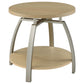 Dacre Round Engineered Wood Top Side End Table Greige