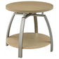 Dacre Round Engineered Wood Top Side End Table Greige