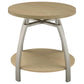 Dacre Round Engineered Wood Top Side End Table Greige