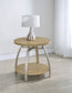 Dacre Round Engineered Wood Top Side End Table Greige
