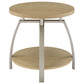 Dacre Round Engineered Wood Top Side End Table Greige