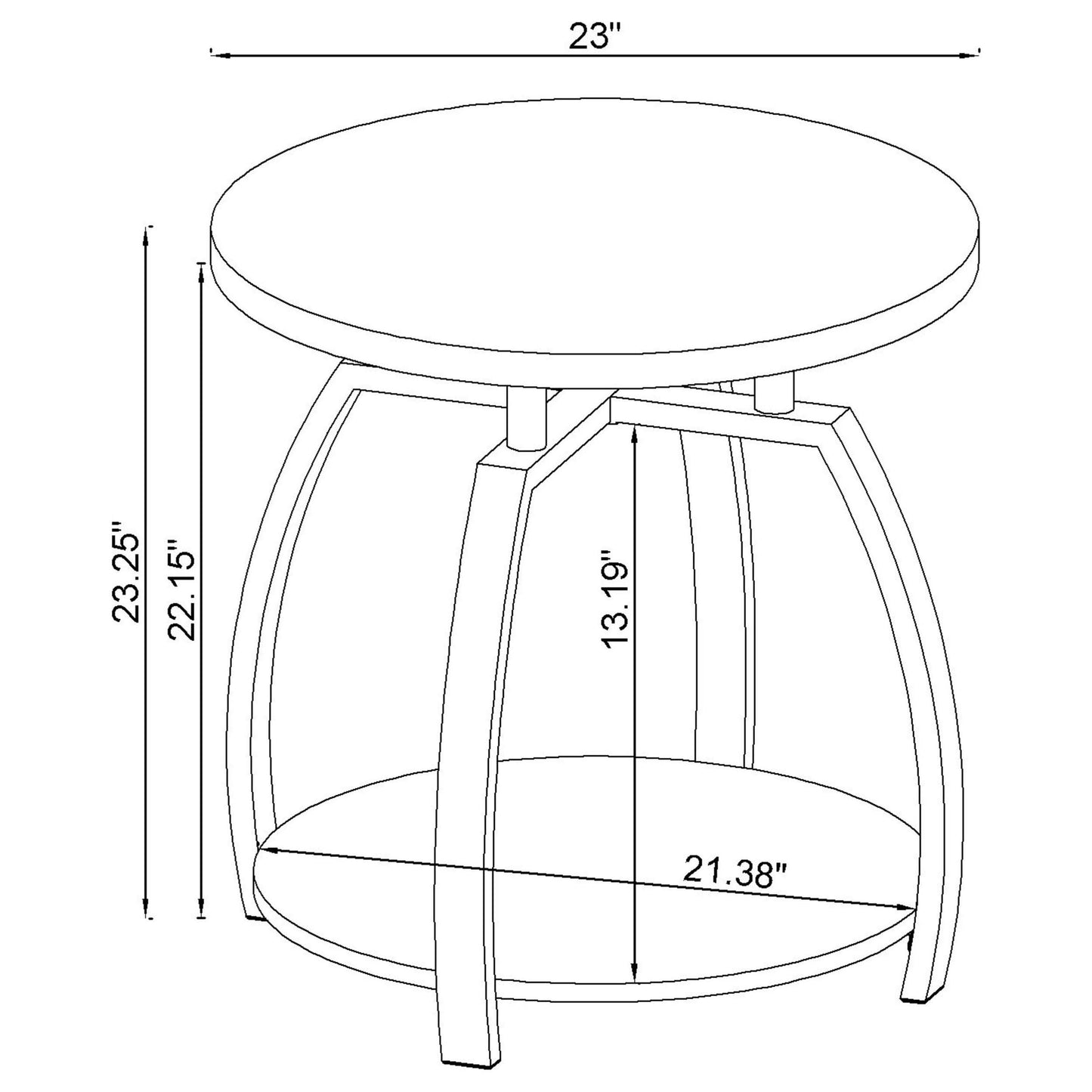 Dacre Round Engineered Wood Top Side End Table Greige