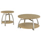 Dacre 2-piece Round Coffee and End Table Set Greige