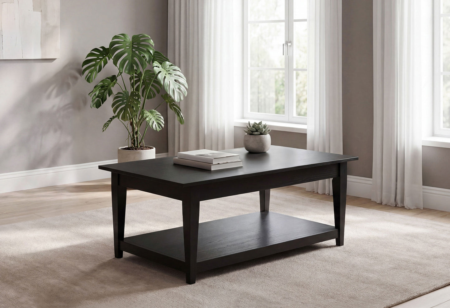 Lindenton Lift-Top Occasional Cocktail Coffee Table Black