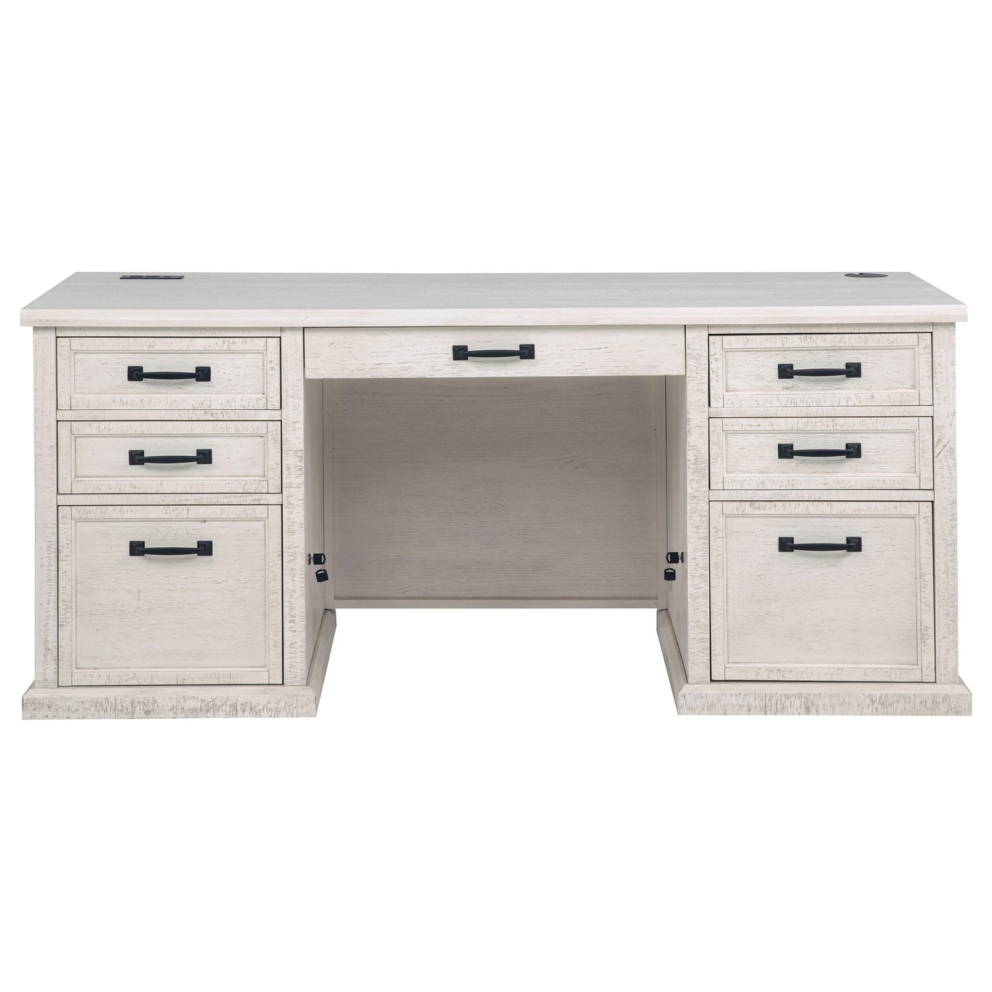 Altidore 68-inch 7-drawer Executive Home Office Desk Distressed White