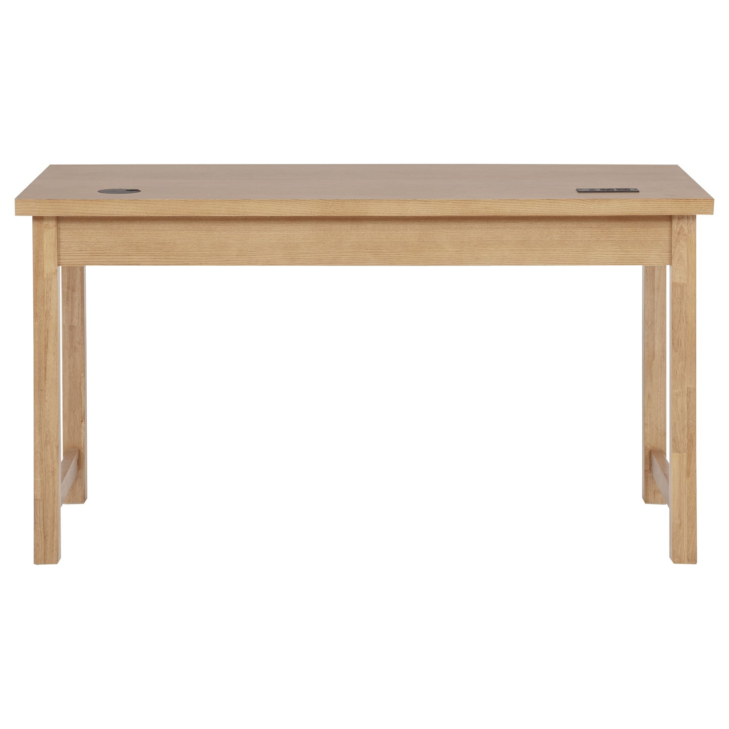 Vermes 55-inch 3-drawer Writing Desk with Power Outlet Light Ash