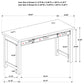 Vermes 55-inch 3-drawer Writing Desk with Power Outlet Light Ash