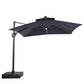 Aurora - 10 Ft Square Umbrella w/ Double Top w/ LED Light + 37" Large Base