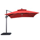 Aurora - 10 Ft Square Umbrella w/ Double Top w/ LED Light + 37" Large Base