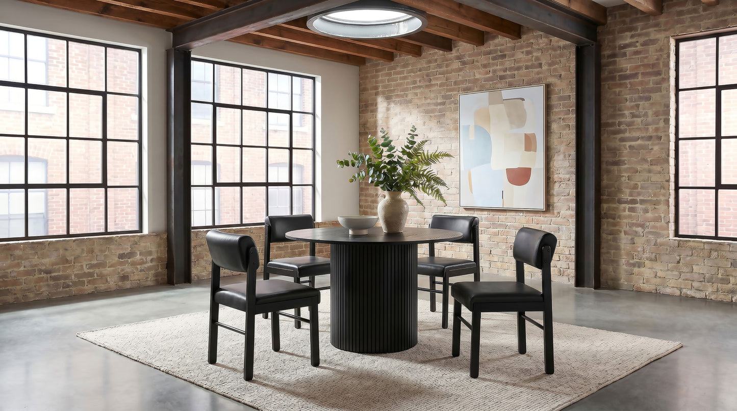 Hamlyn 47-inch Round Wood Dining Room Table Black