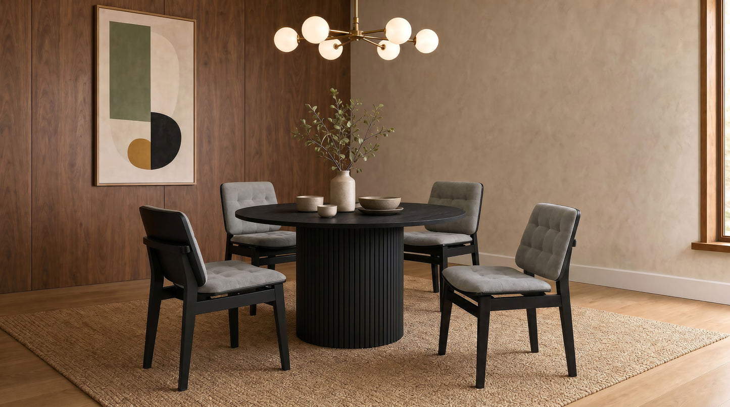 Hamlyn 47-inch Round Wood Dining Room Table Black