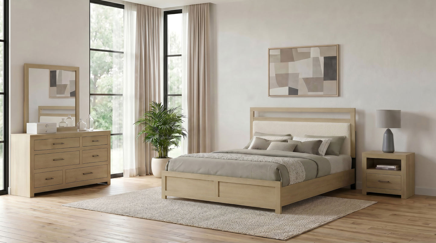 Hendricks 4-piece Eastern King Bedroom Set Light Oak