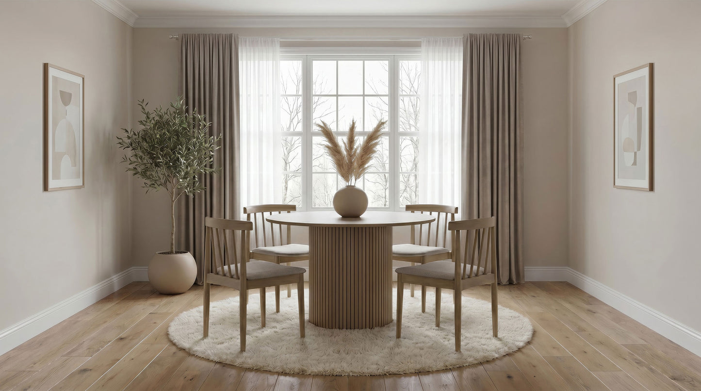 Hamlyn 47-inch Round Wood Dining Room Table Natural Oak