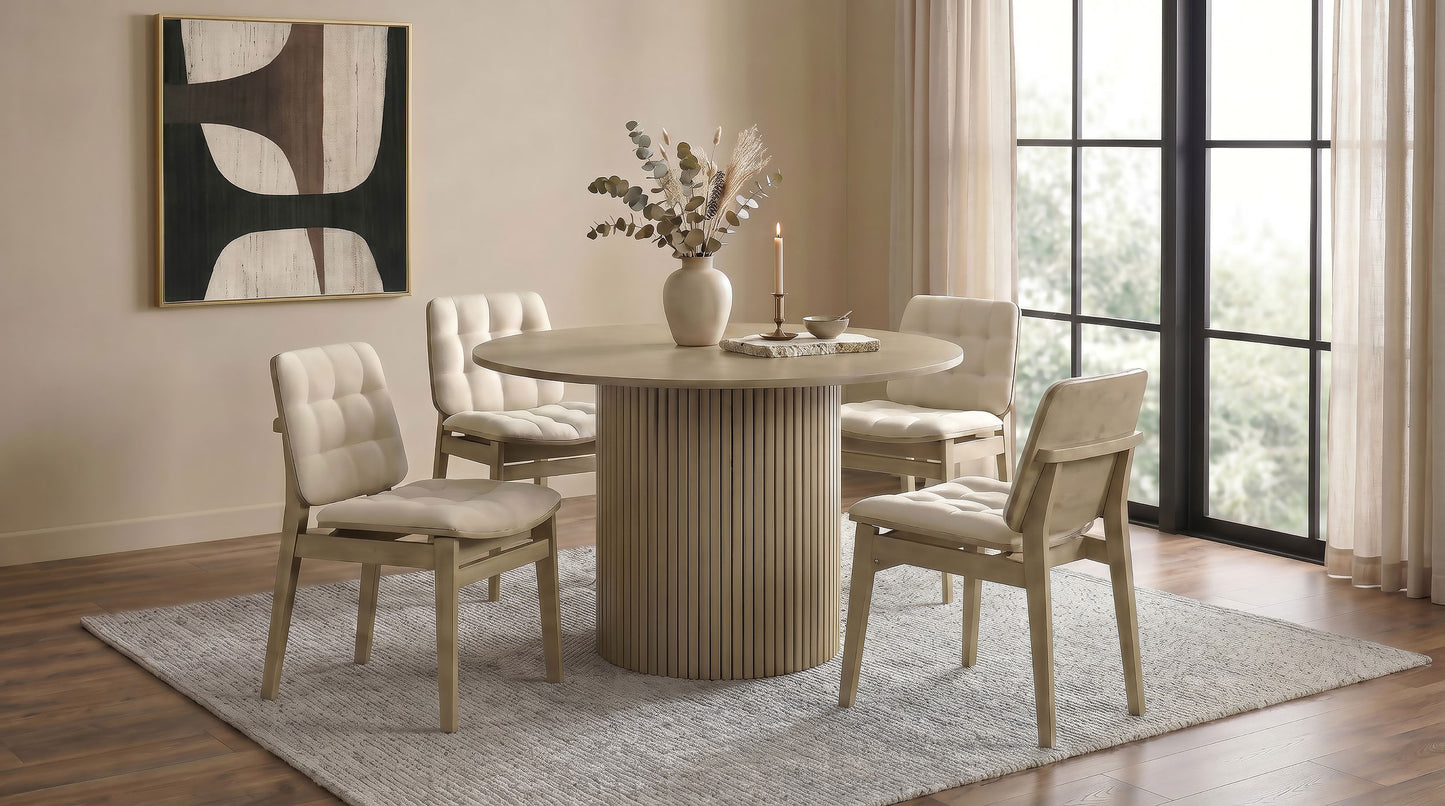 Hamlyn 47-inch Round Wood Dining Room Table Natural Oak