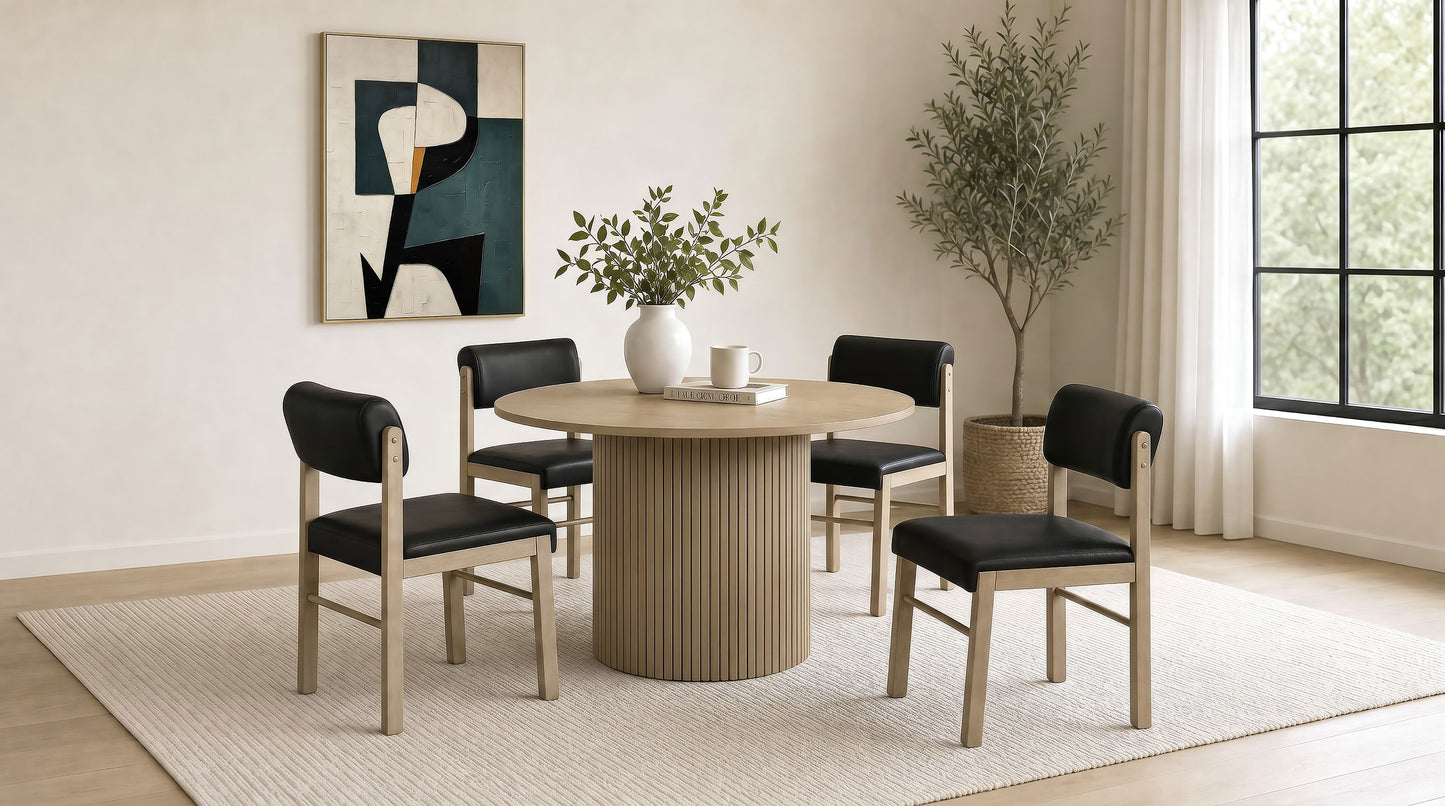 Hamlyn 47-inch Round Wood Dining Room Table Natural Oak
