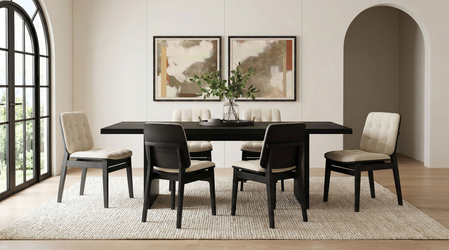 Redbridge Upholstered Side Chair Cream and Black (Set of 2)