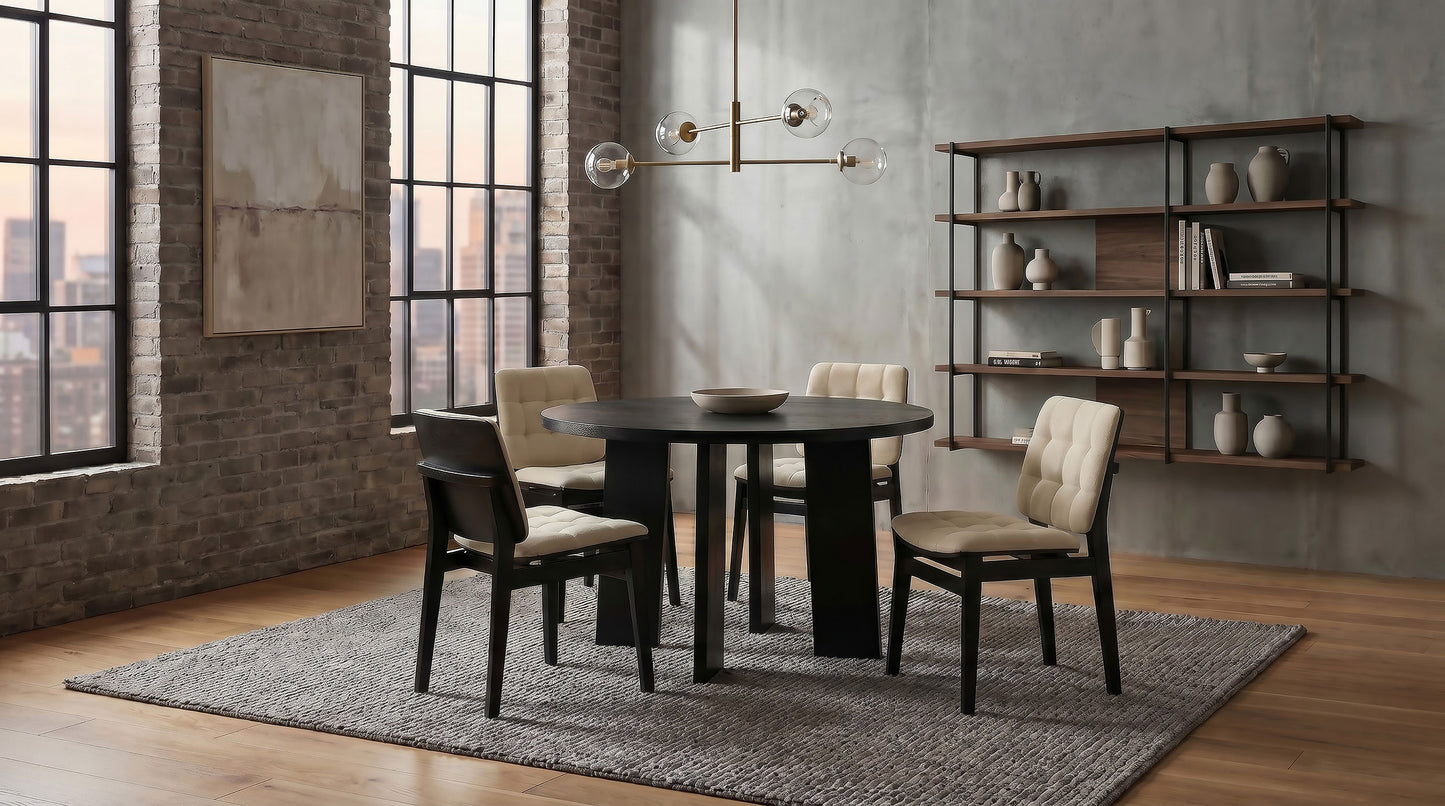 Redbridge Upholstered Side Chair Cream and Black (Set of 2)