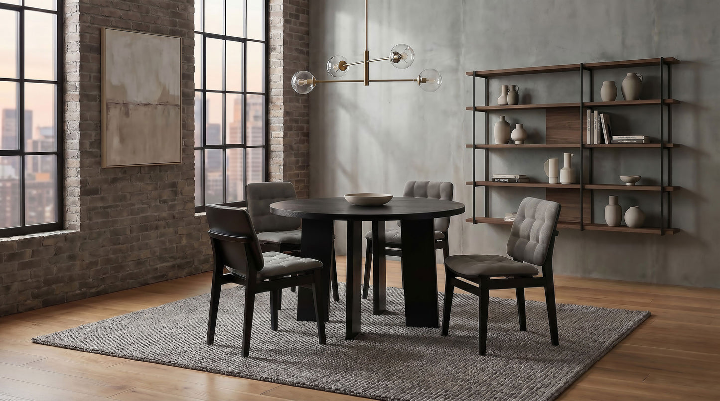 Redbridge Upholstered Side Chair Grey and Black (Set of 2)