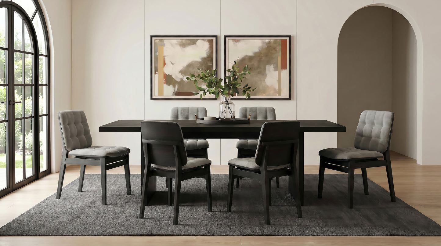 Redbridge Upholstered Side Chair Grey and Black (Set of 2)