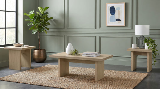 Decker 3-piece Coffee and End Table Set Natural Oak