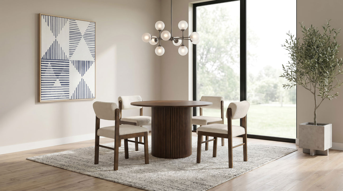 Hamlyn 47-inch Round Wood Dining Room Table Walnut