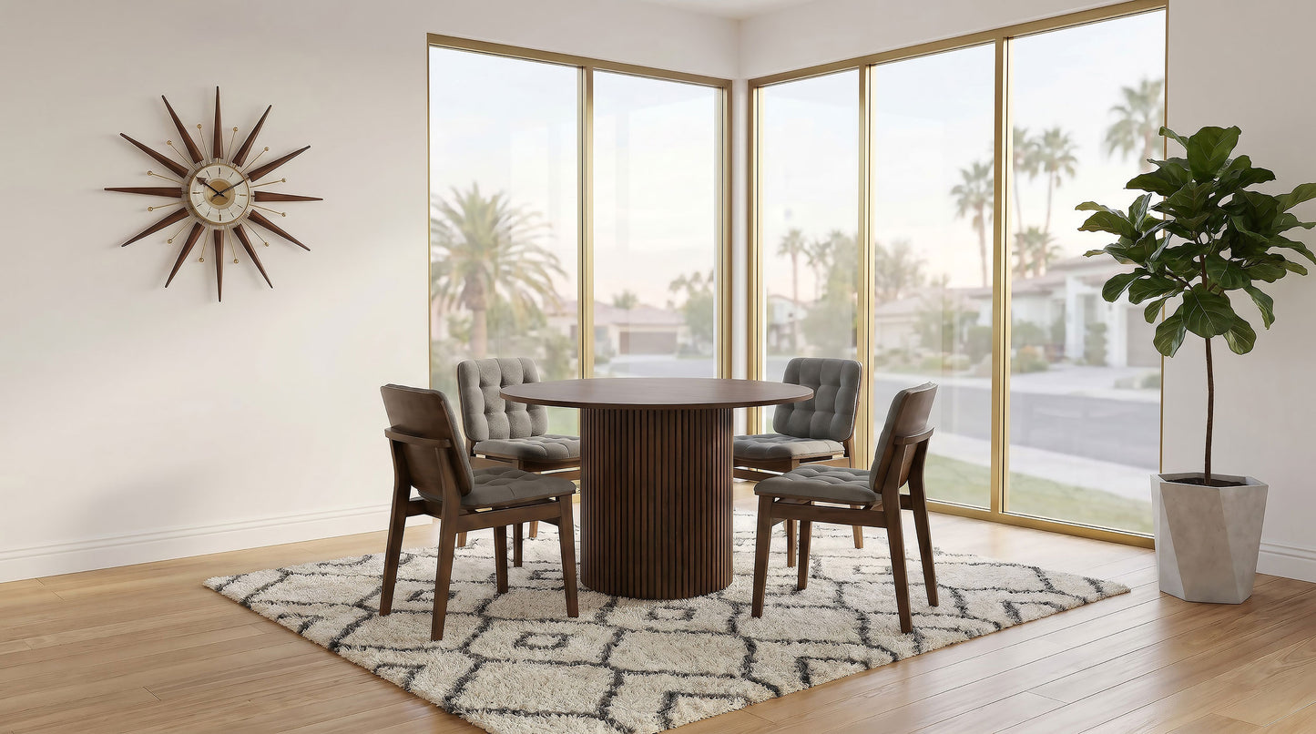 Hamlyn 47-inch Round Wood Dining Room Table Walnut