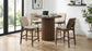Redbridge Upholstered Counter Chair Cream and Walnut (Set of 2)
