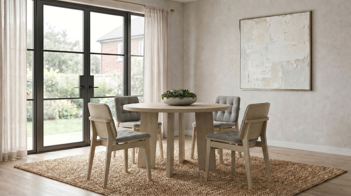 Redbridge Upholstered Side Chair Grey and Natural Oak (Set of 2)