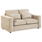 Amador 2-piece Chenille Upholstered Track Arm Sofa Set Camel