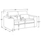 Amador 3-piece Chenille Upholstered Track Arm Sofa Set Camel