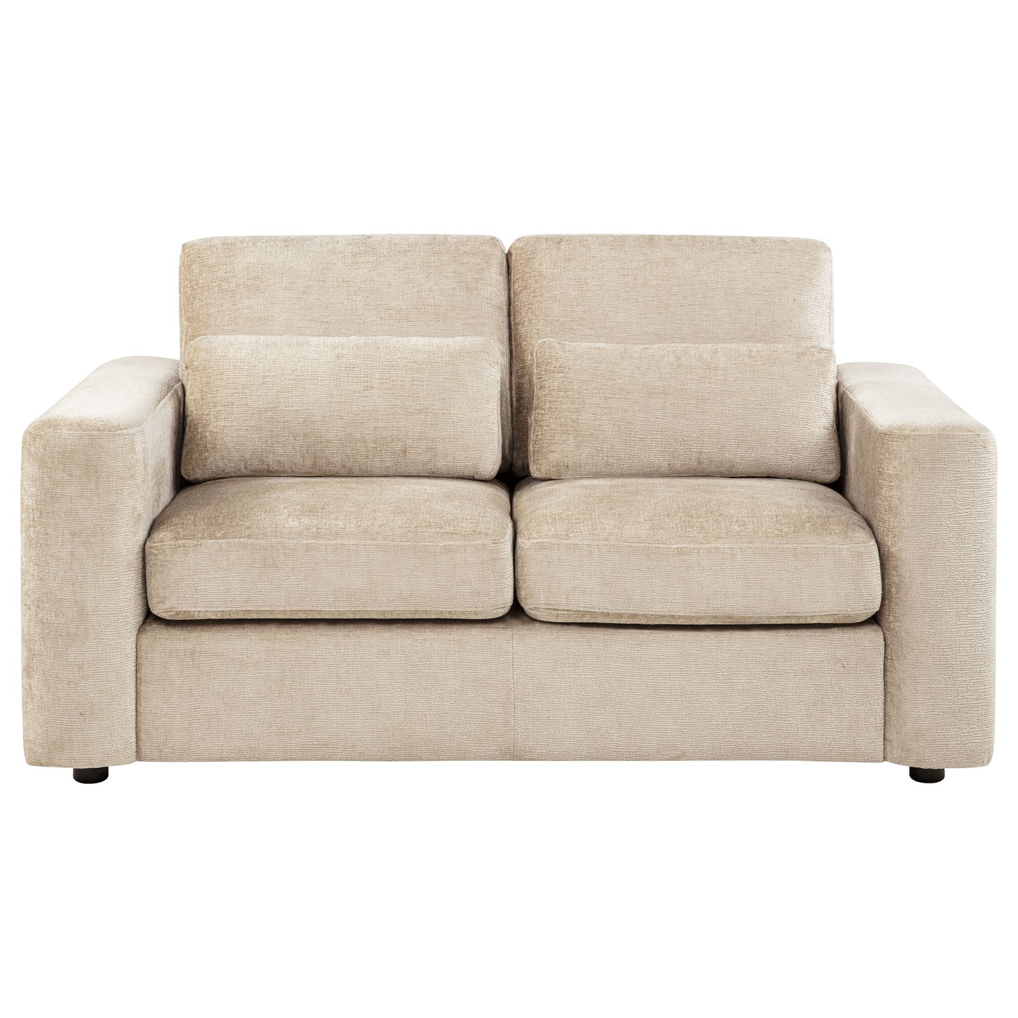 Amador Chenille Upholstered Track Arm Loveseat Camel