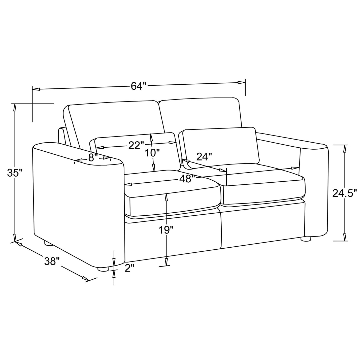 Amador Chenille Upholstered Track Arm Loveseat Camel