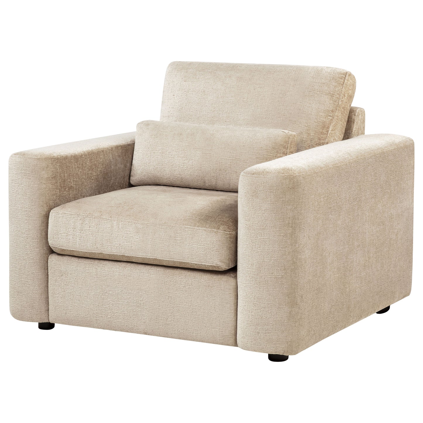 Amador Chenille Upholstered Track Arm Accent Chair Camel
