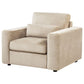 Amador Chenille Upholstered Track Arm Accent Chair Camel