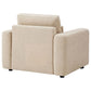 Amador Chenille Upholstered Track Arm Accent Chair Camel