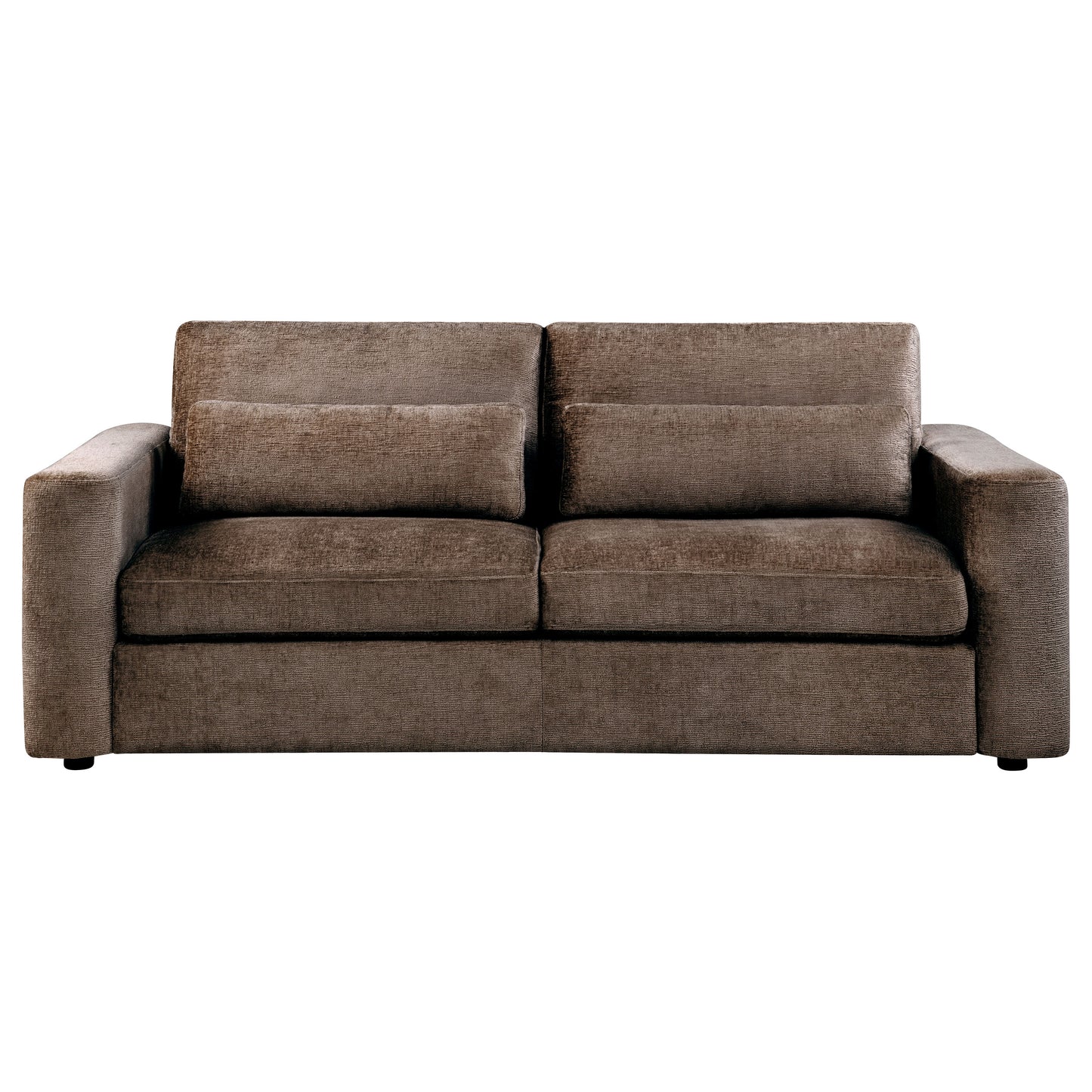 Amador Chenille Upholstered Track Arm Sofa Chocolate