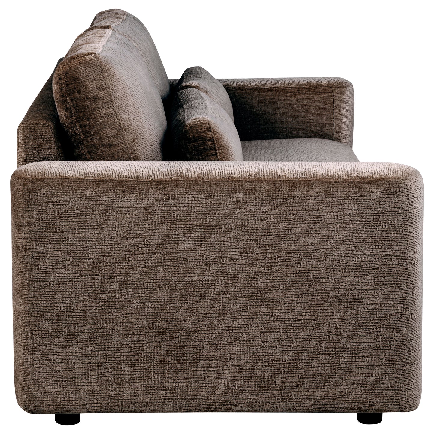 Amador Chenille Upholstered Track Arm Sofa Chocolate