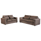 Amador 2-piece Chenille Upholstered Track Arm Sofa Set Chocolate
