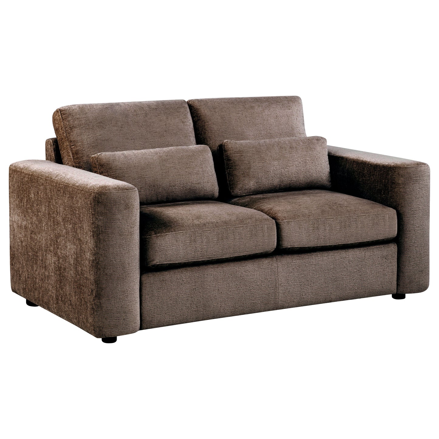 Amador 2-piece Chenille Upholstered Track Arm Sofa Set Chocolate