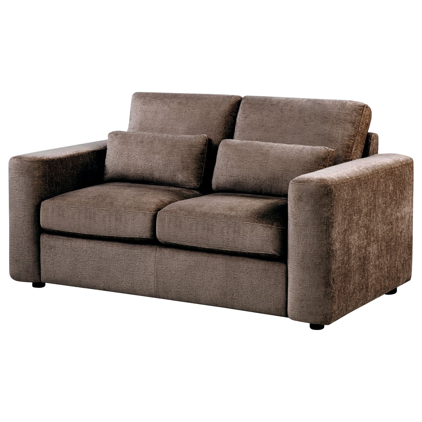 Amador Chenille Upholstered Track Arm Loveseat Chocolate