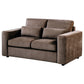 Amador Chenille Upholstered Track Arm Loveseat Chocolate