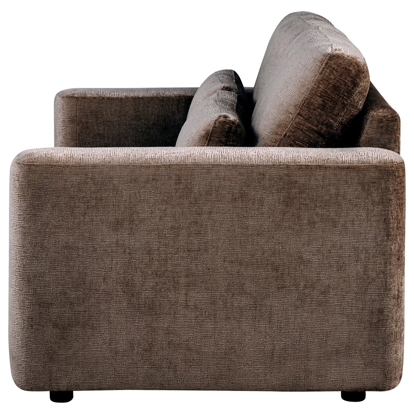 Amador Chenille Upholstered Track Arm Loveseat Chocolate