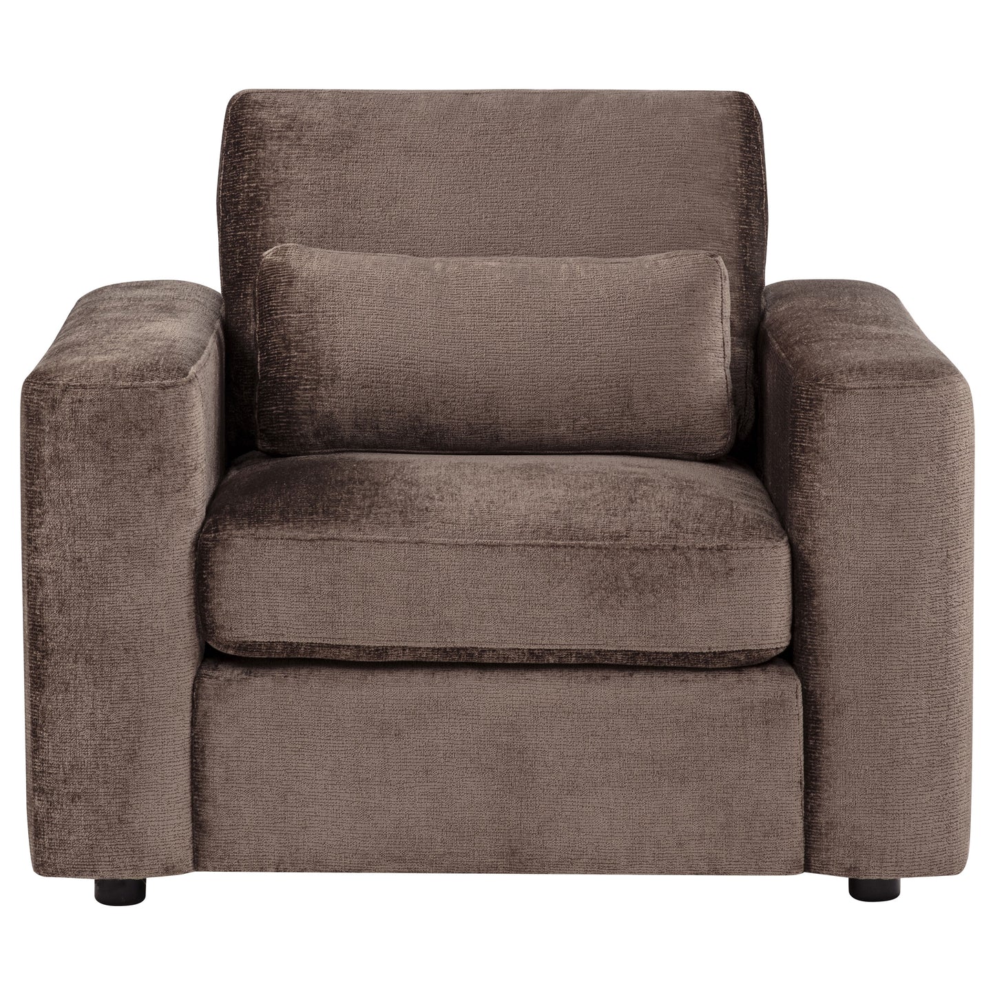 Amador Chenille Upholstered Track Arm Accent Chair Chocolate