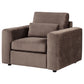 Amador Chenille Upholstered Track Arm Accent Chair Chocolate