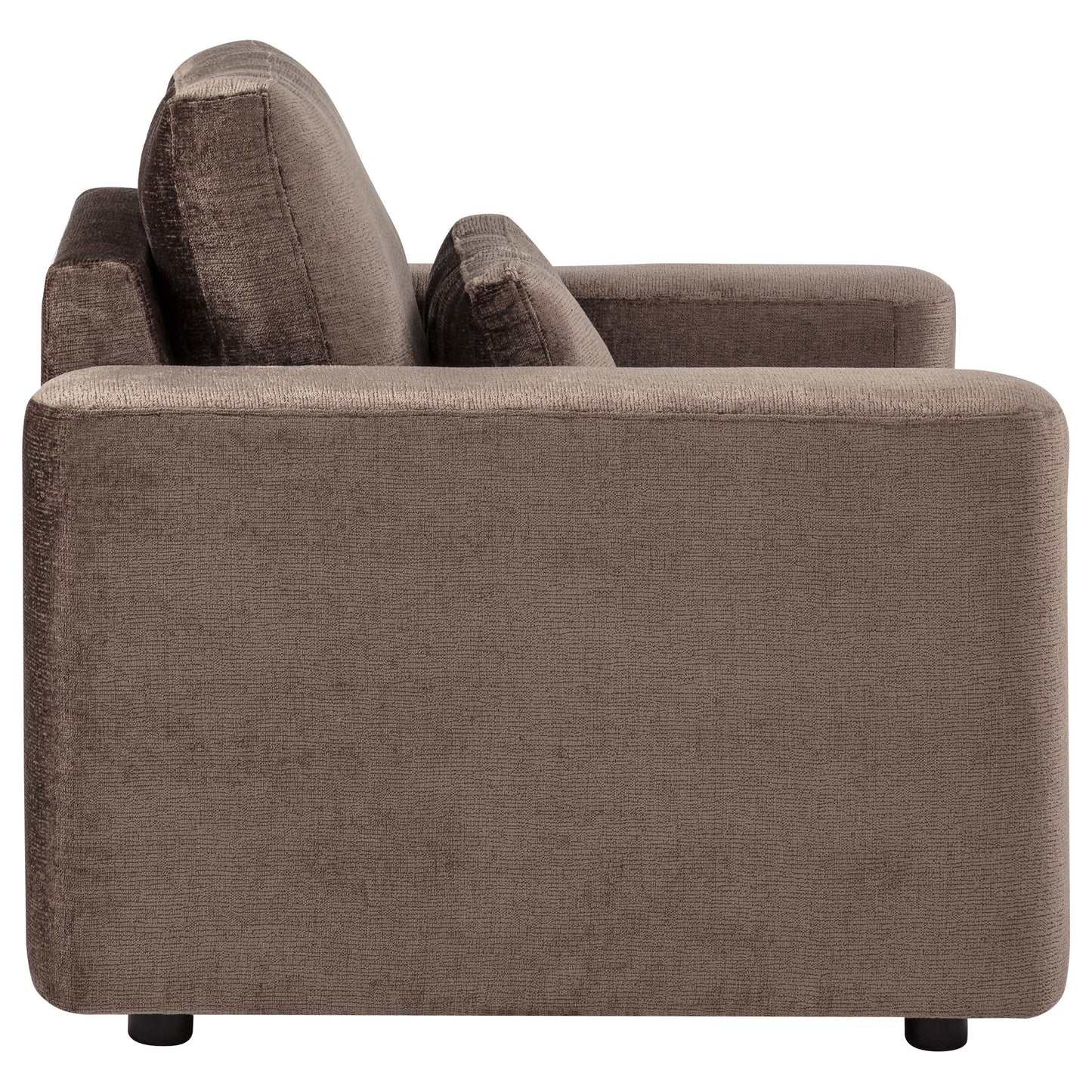 Amador Chenille Upholstered Track Arm Accent Chair Chocolate