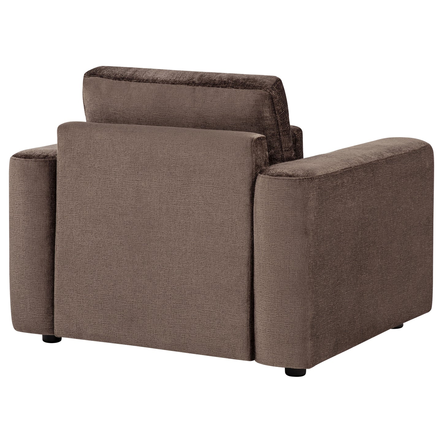 Amador Chenille Upholstered Track Arm Accent Chair Chocolate